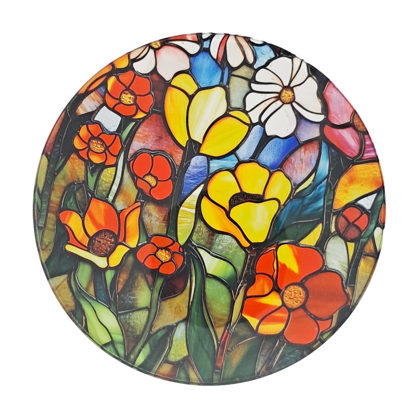 Coaster Set - Stained glass flowers