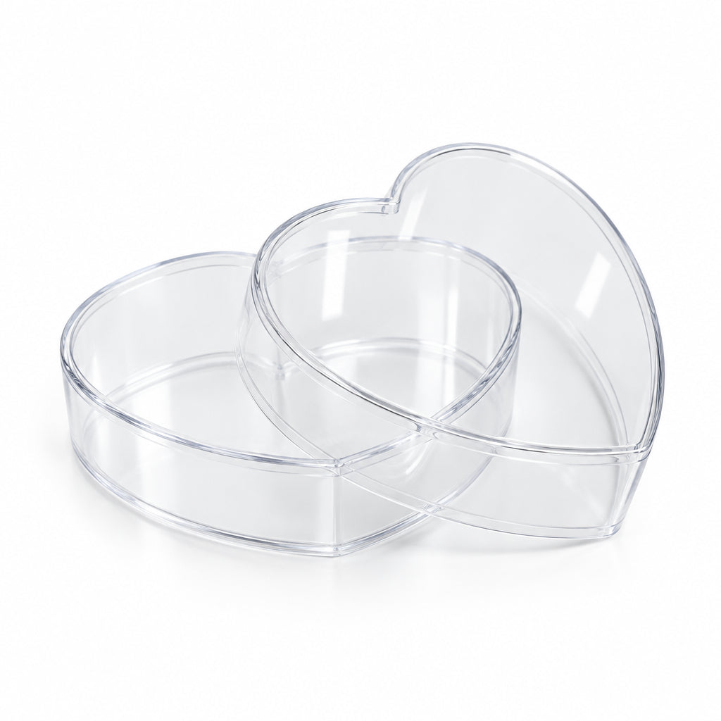 Heart Shape - Plastic - With Lid - 6x5.5x2.8cm