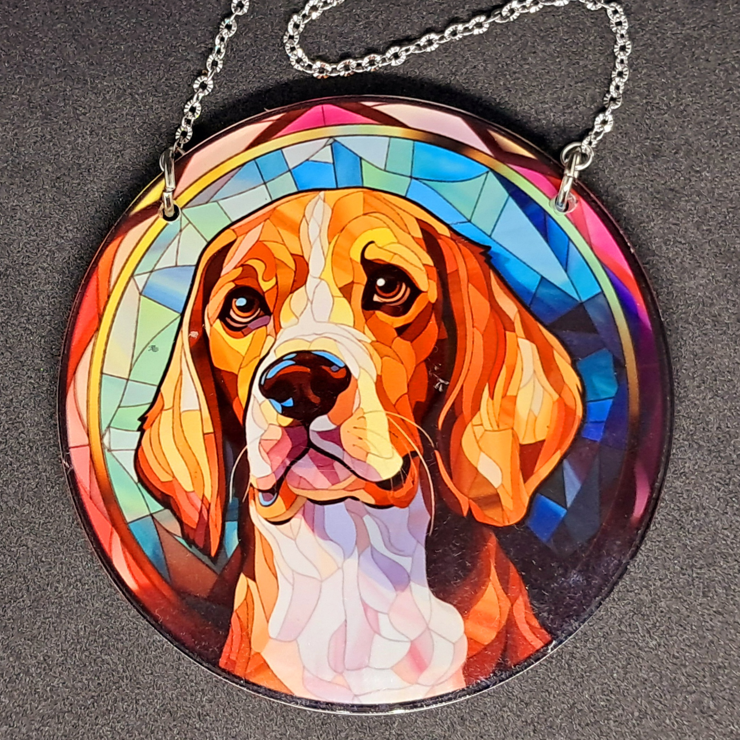 Stained glass hanging - Beagle