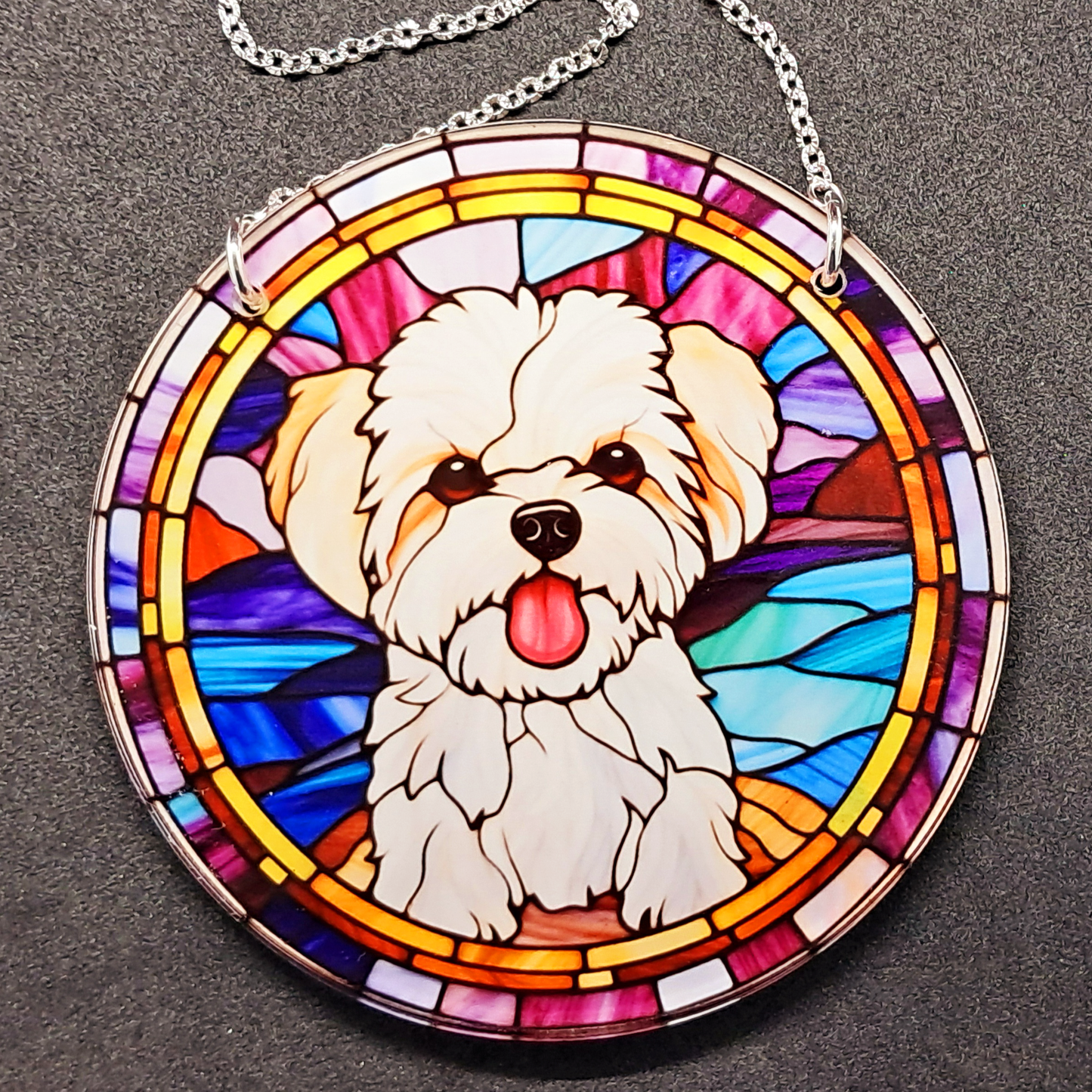 Stained glass hanging - Maltese