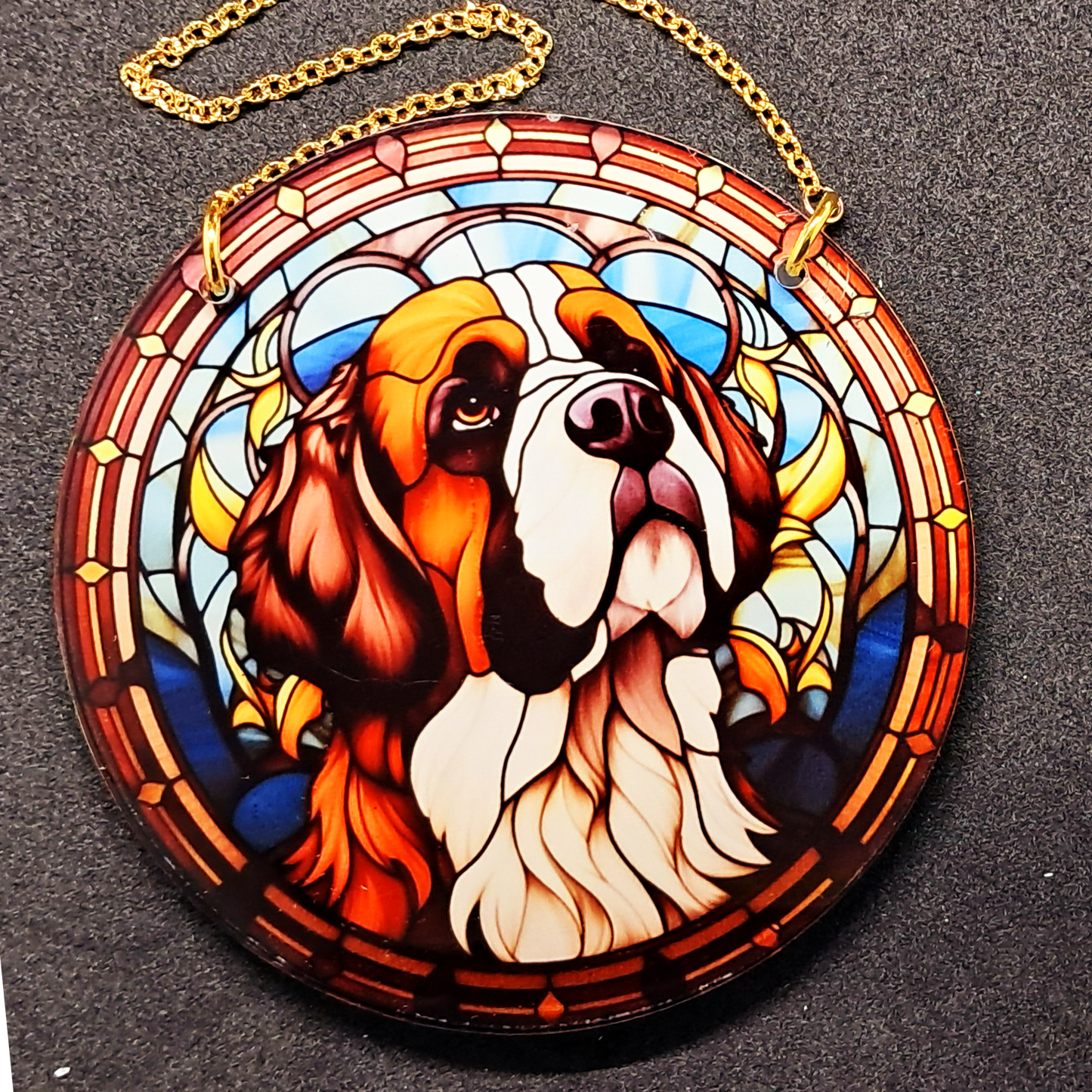 Stained glass hanging - St Bernard