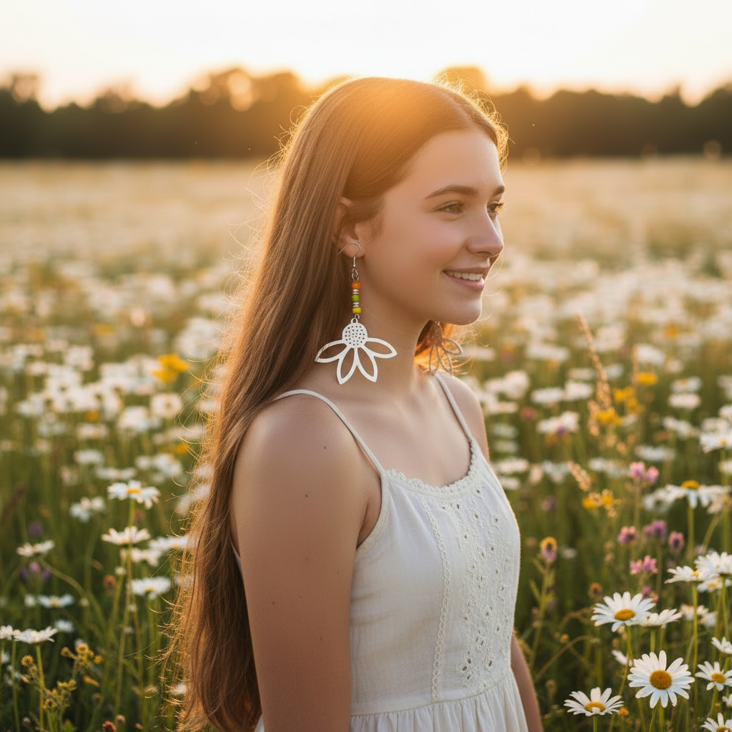 Earrings - Daisy (white)