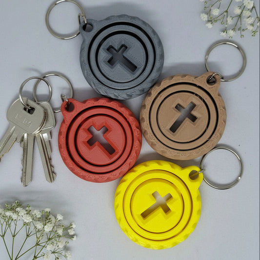 Fidgetspinner Keyring - Cross