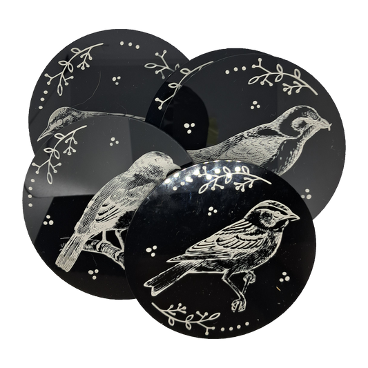 Coasters - Birds engraved