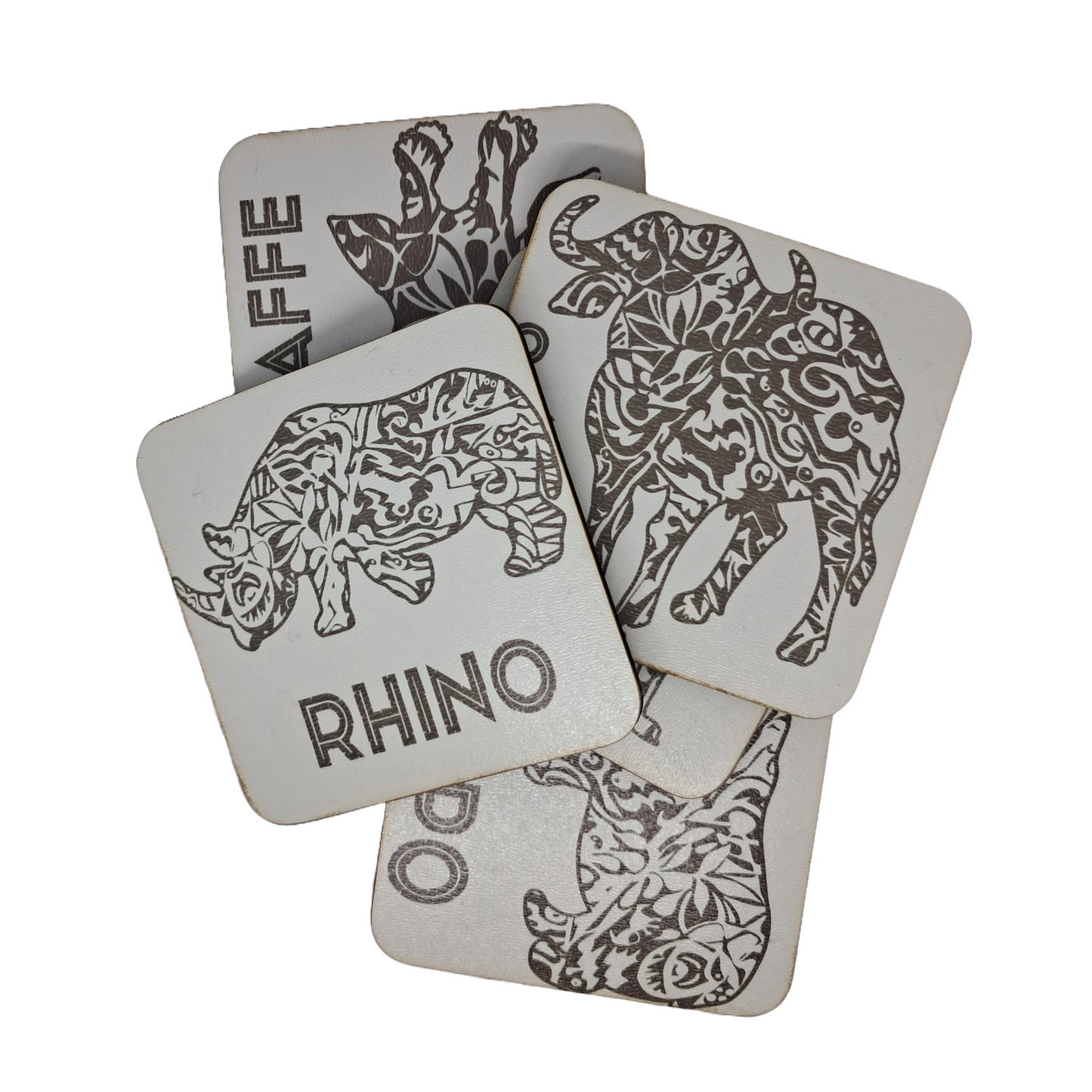 Coaster Set - Zen African Animals