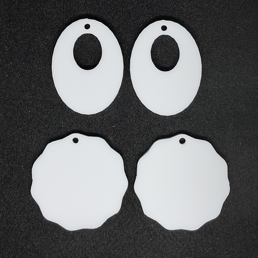 Earring blank - Oval & Round scallop