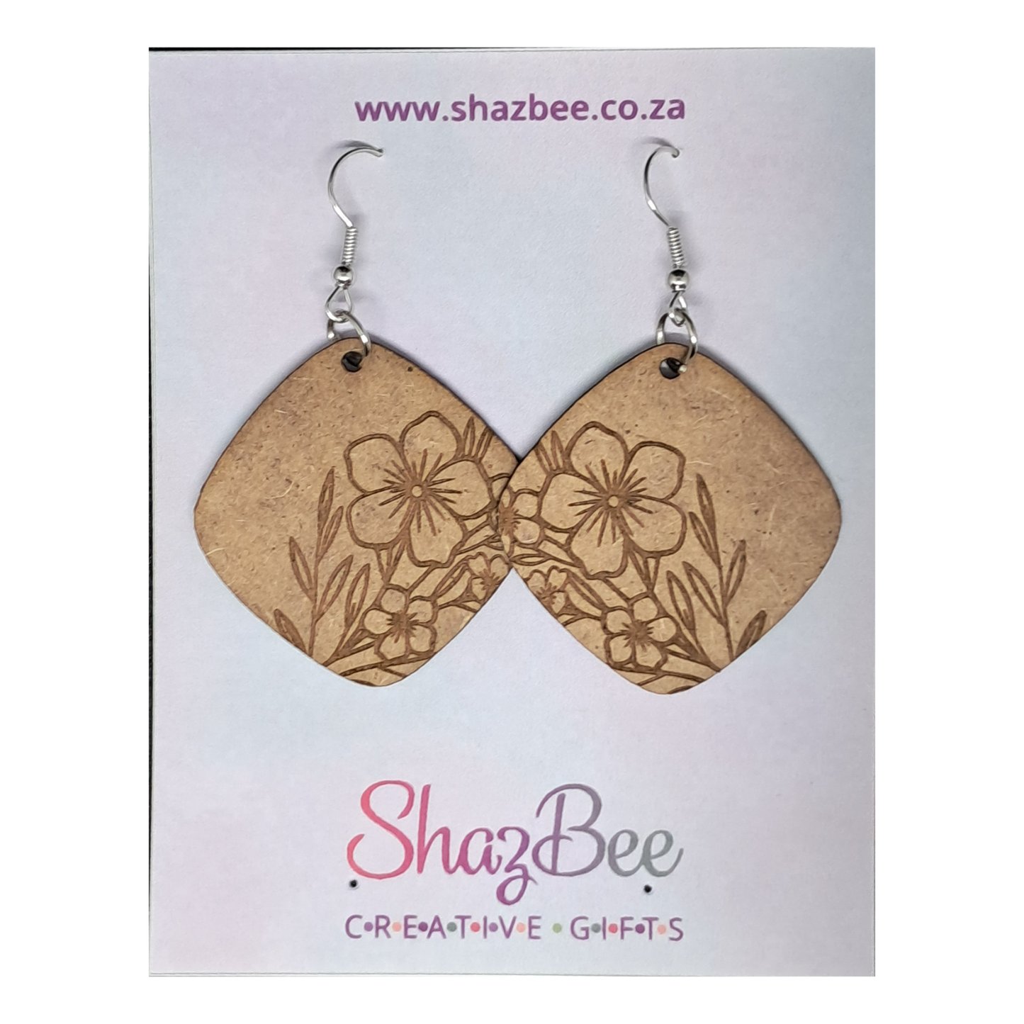 Earrings - Engraved Blossoms