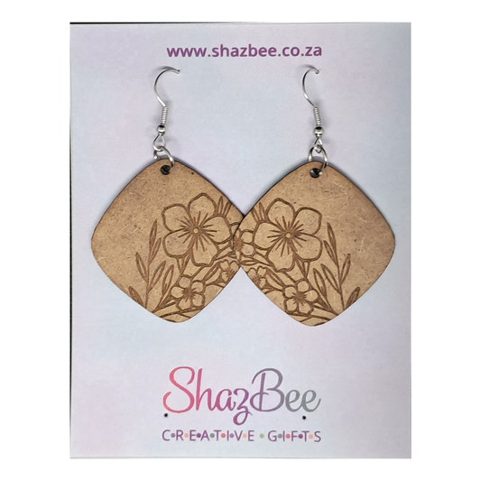 Earrings - Engraved Blossoms