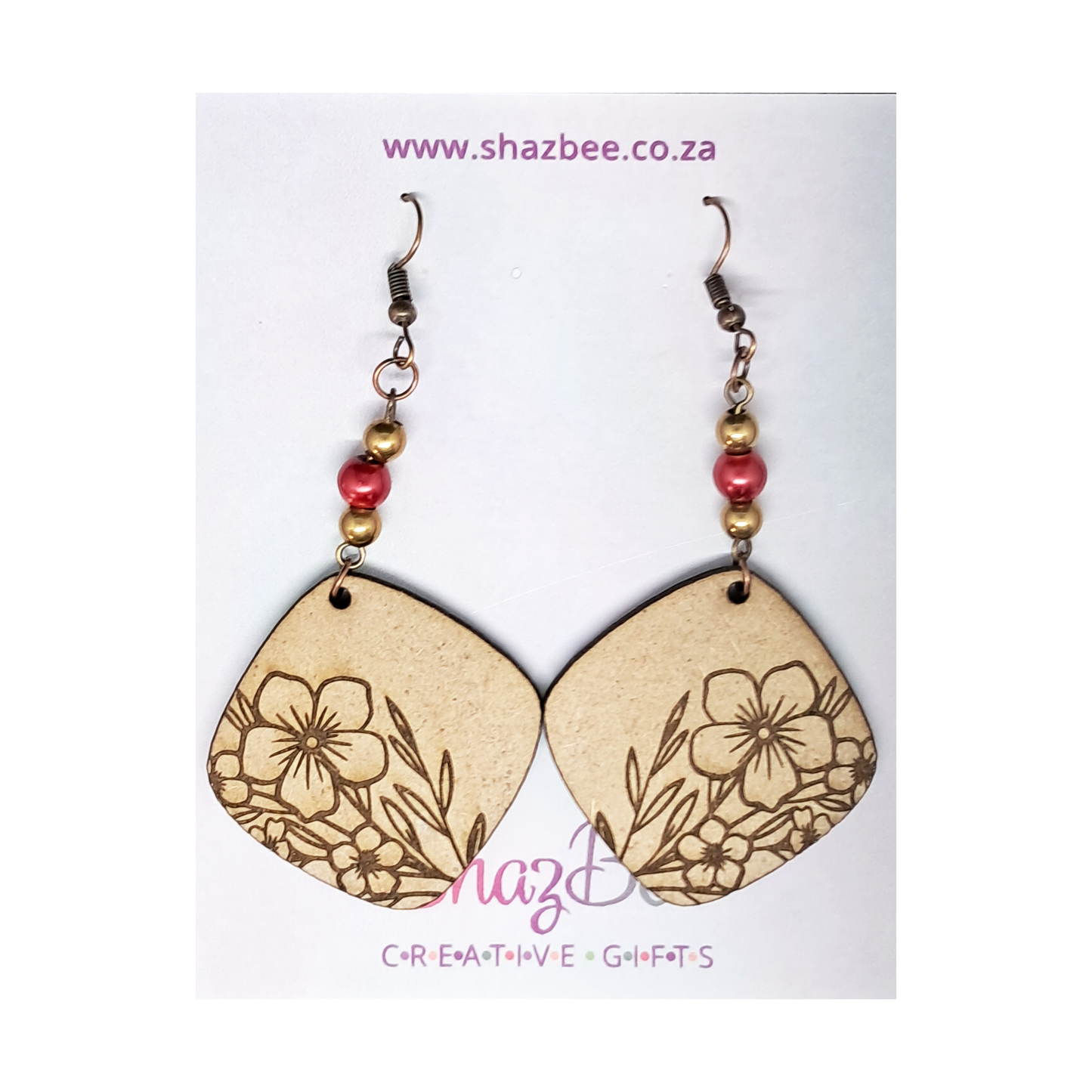Earrings - Engraved Blossoms