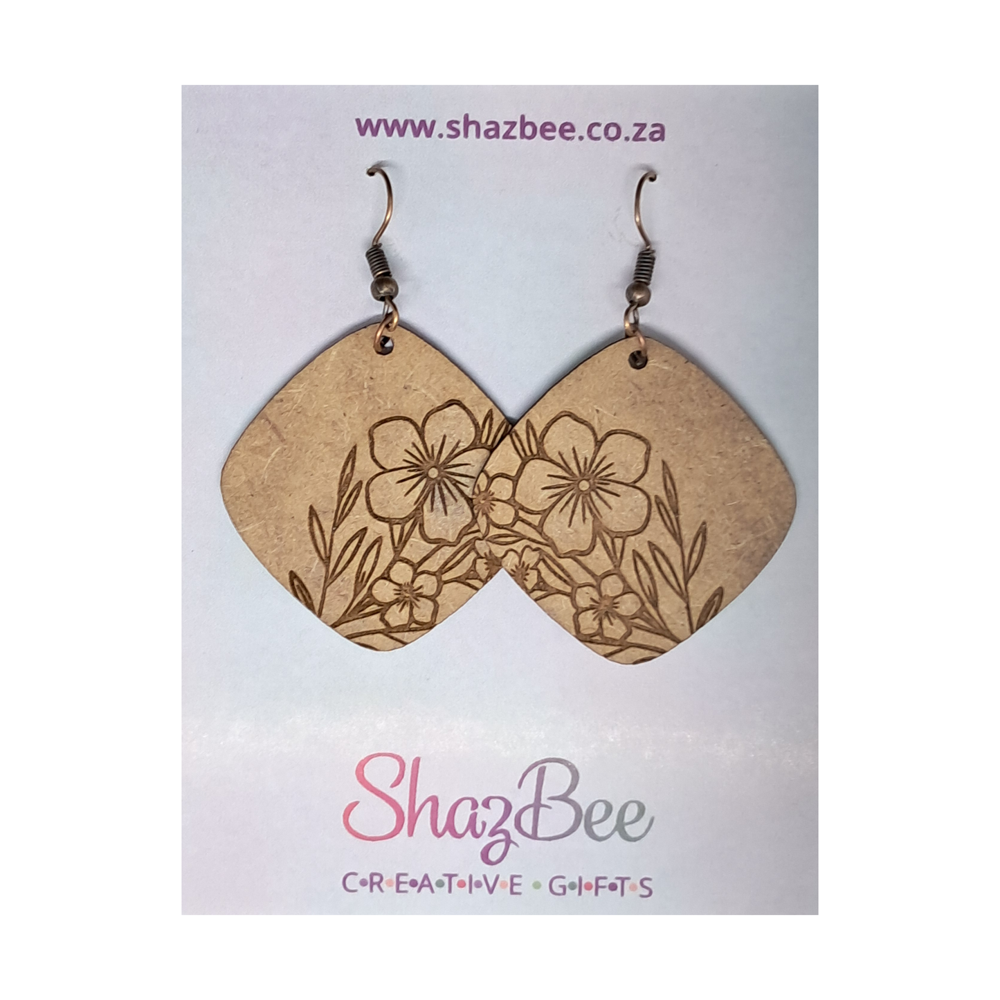 Earrings - Engraved Blossoms