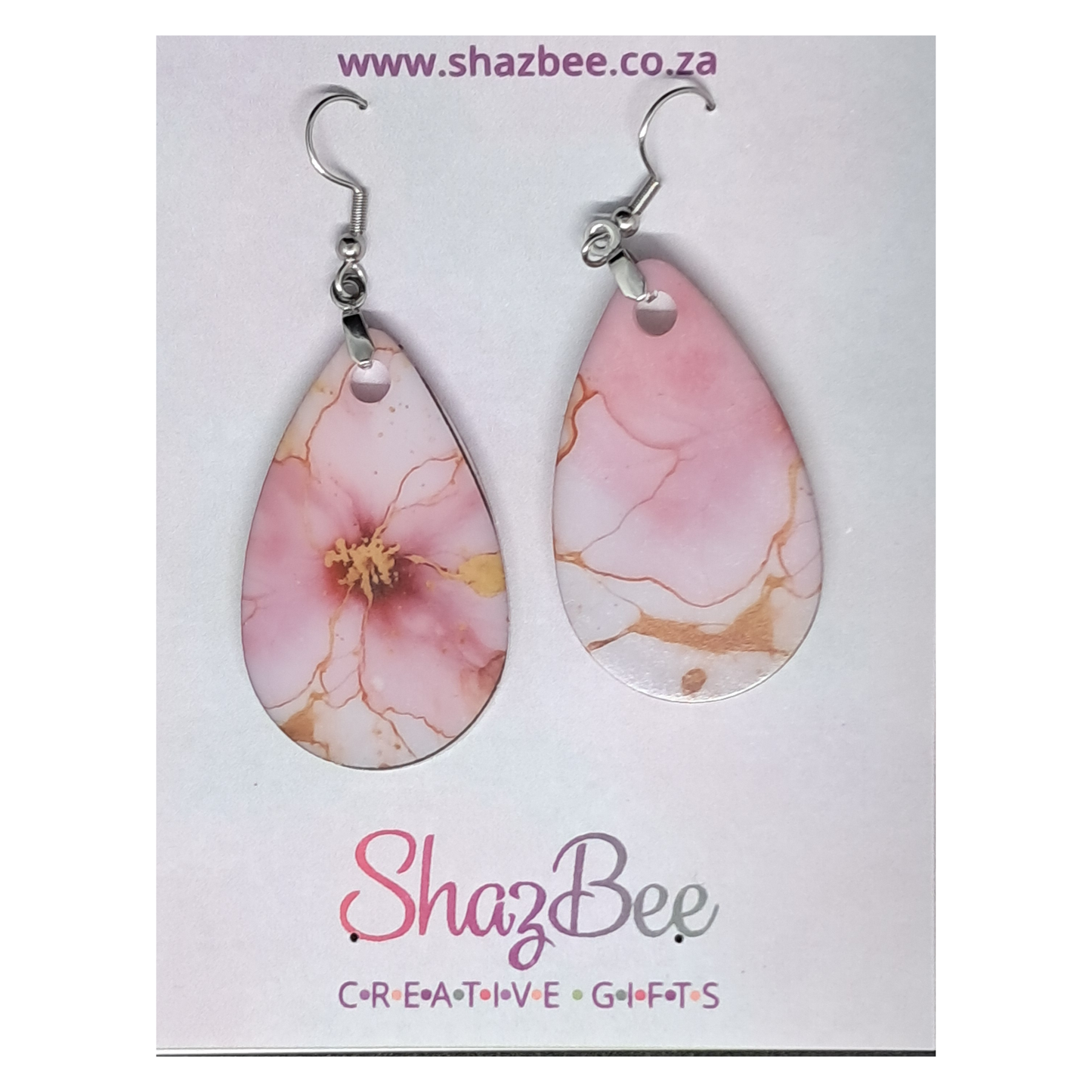 Earrings - Pink inkflow