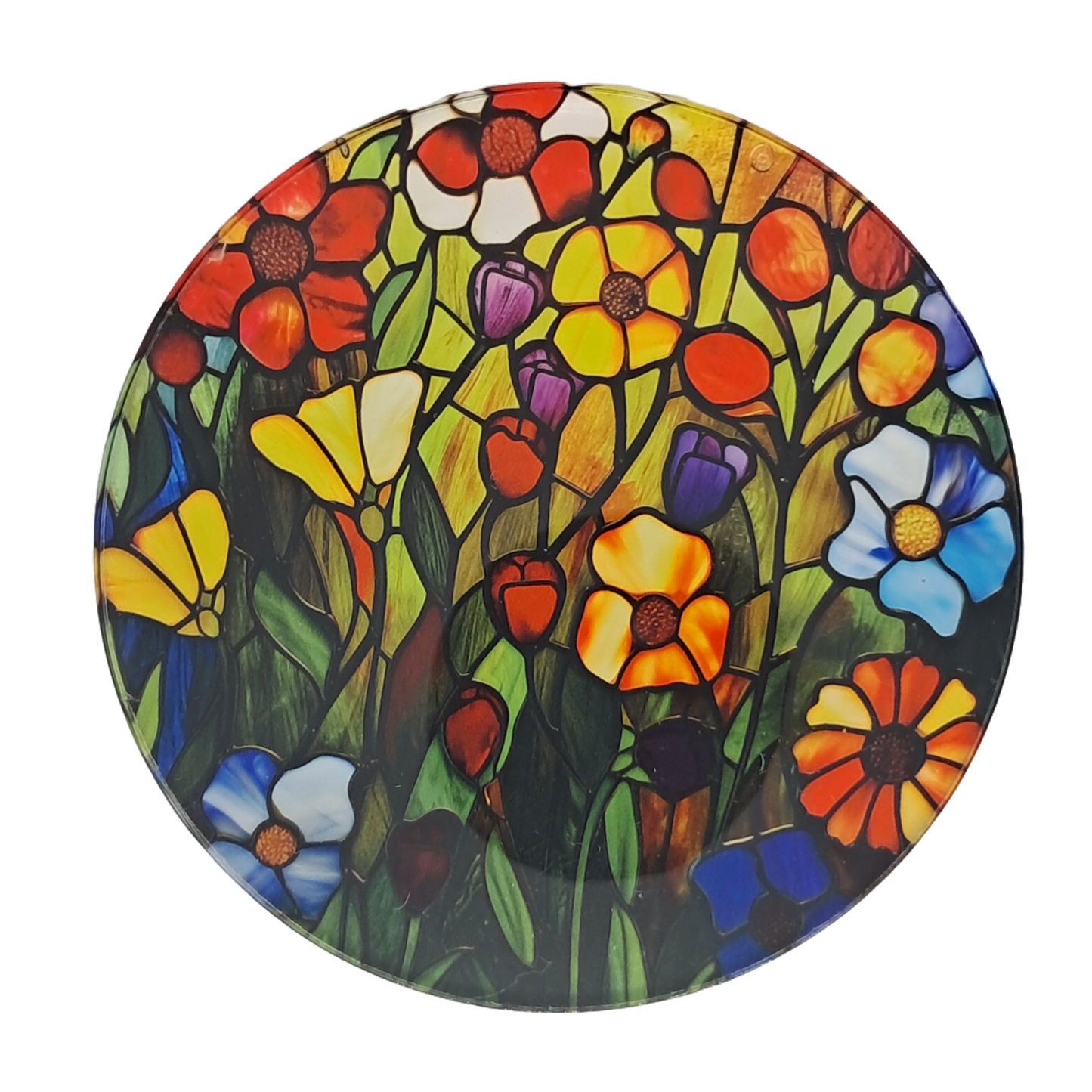 Coaster Set - Stained glass flowers