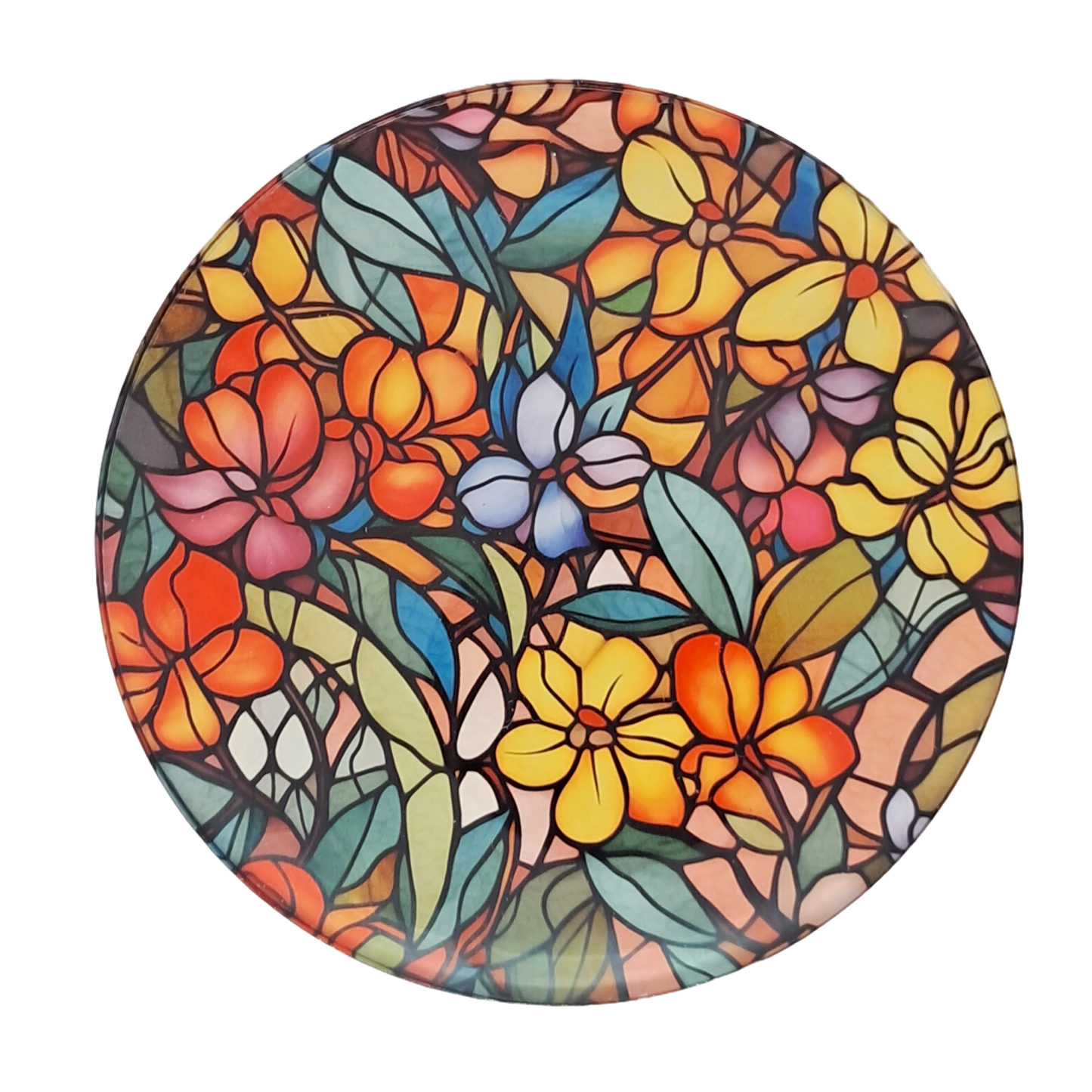 Coaster Set - Stained glass flowers