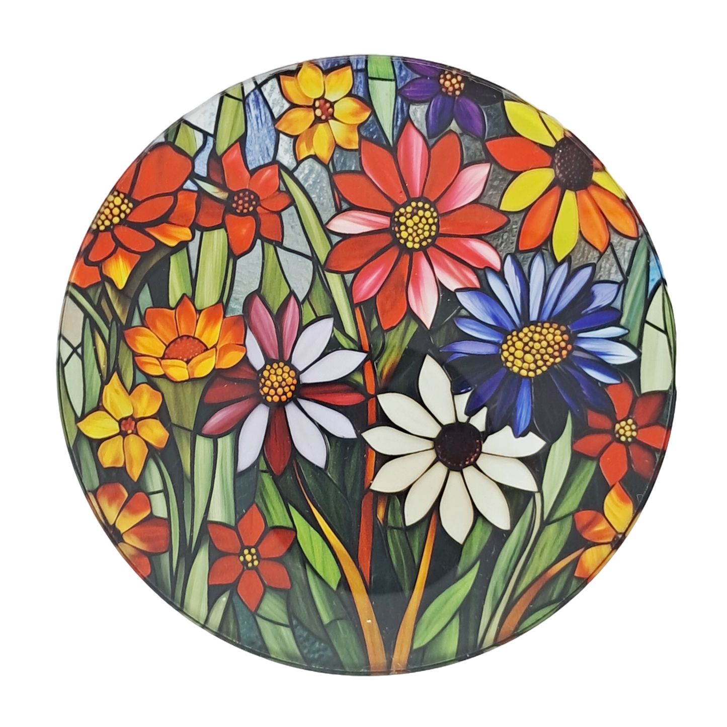 Coaster Set - Stained glass flowers