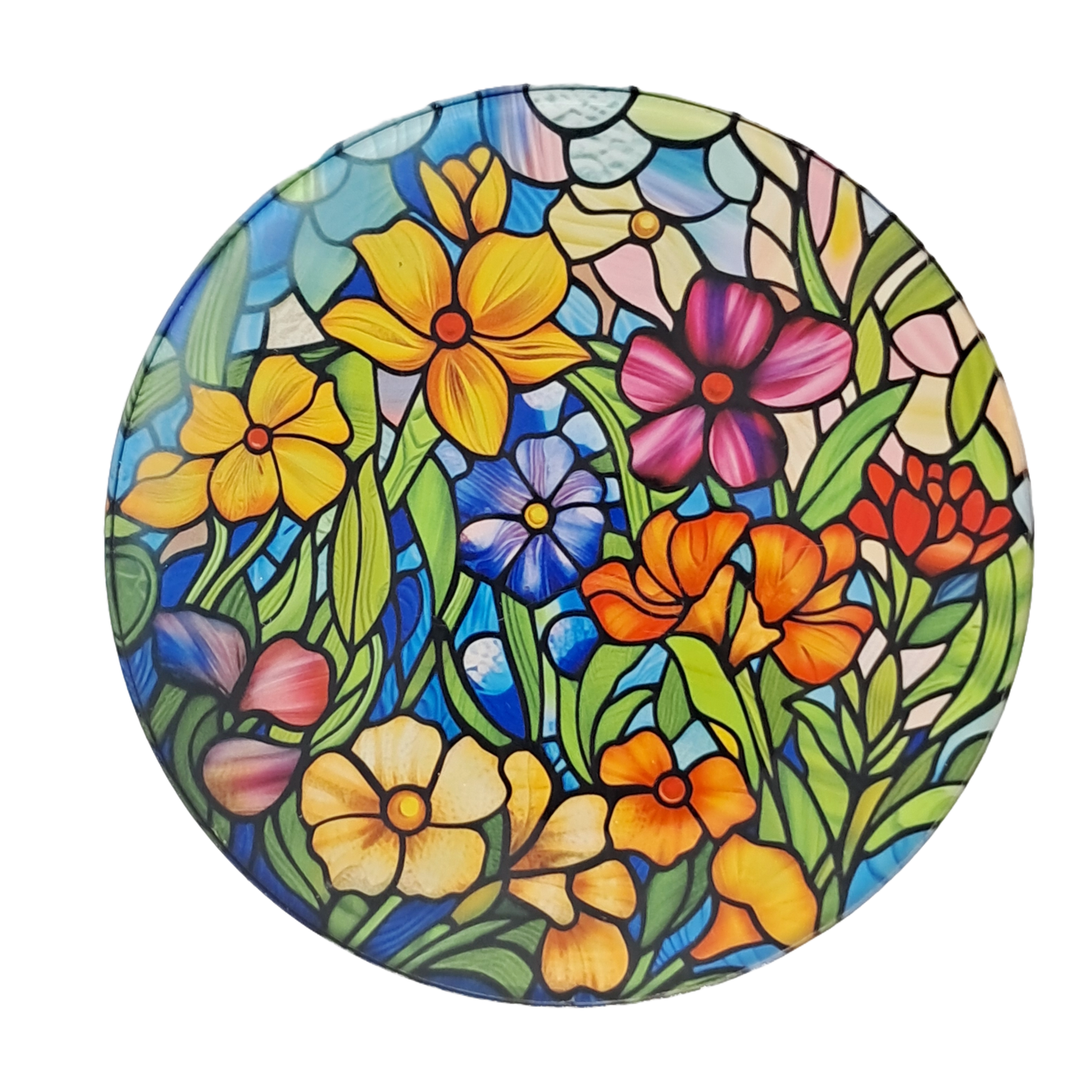 Coaster Set - Stained glass flowers