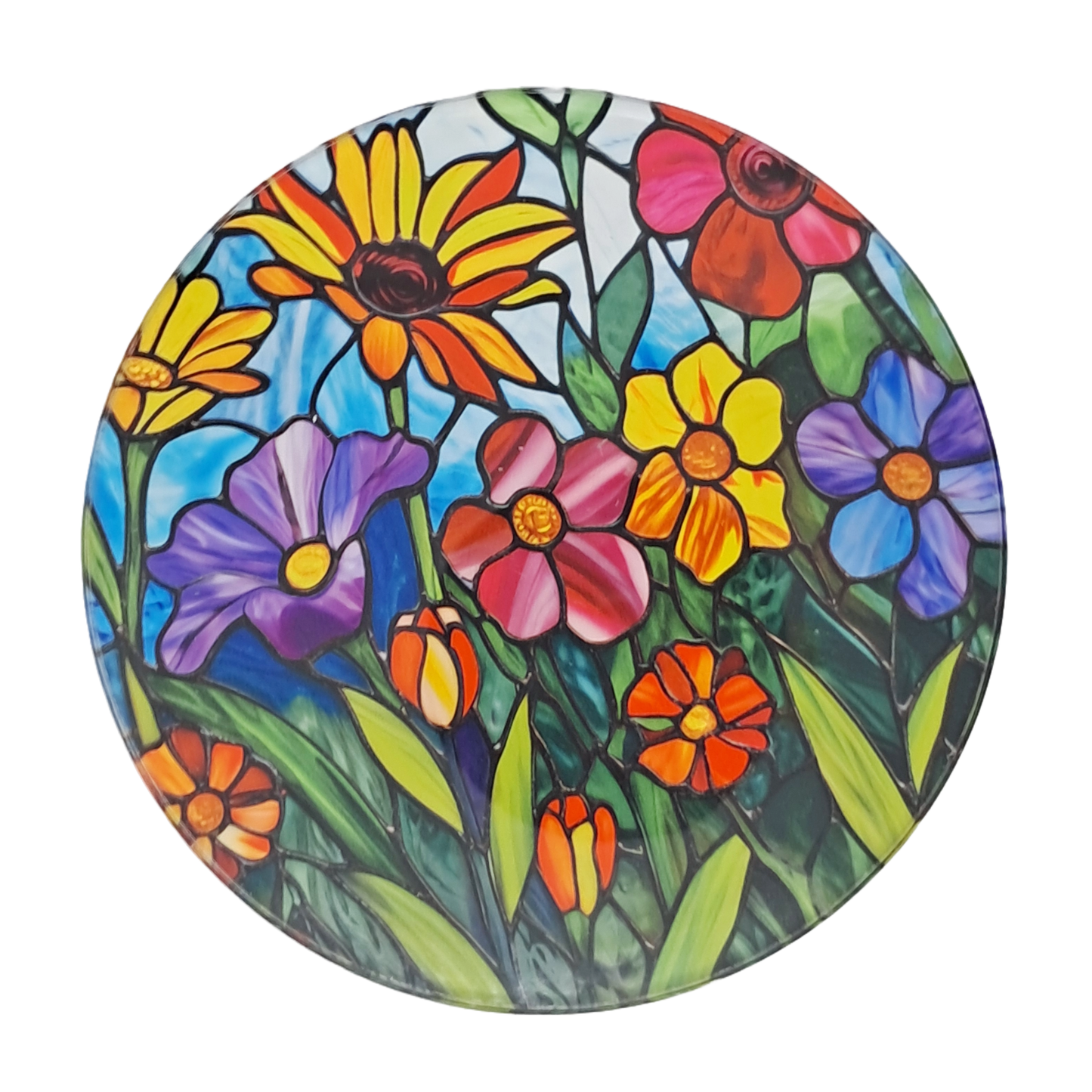 Coaster Set - Stained glass flowers