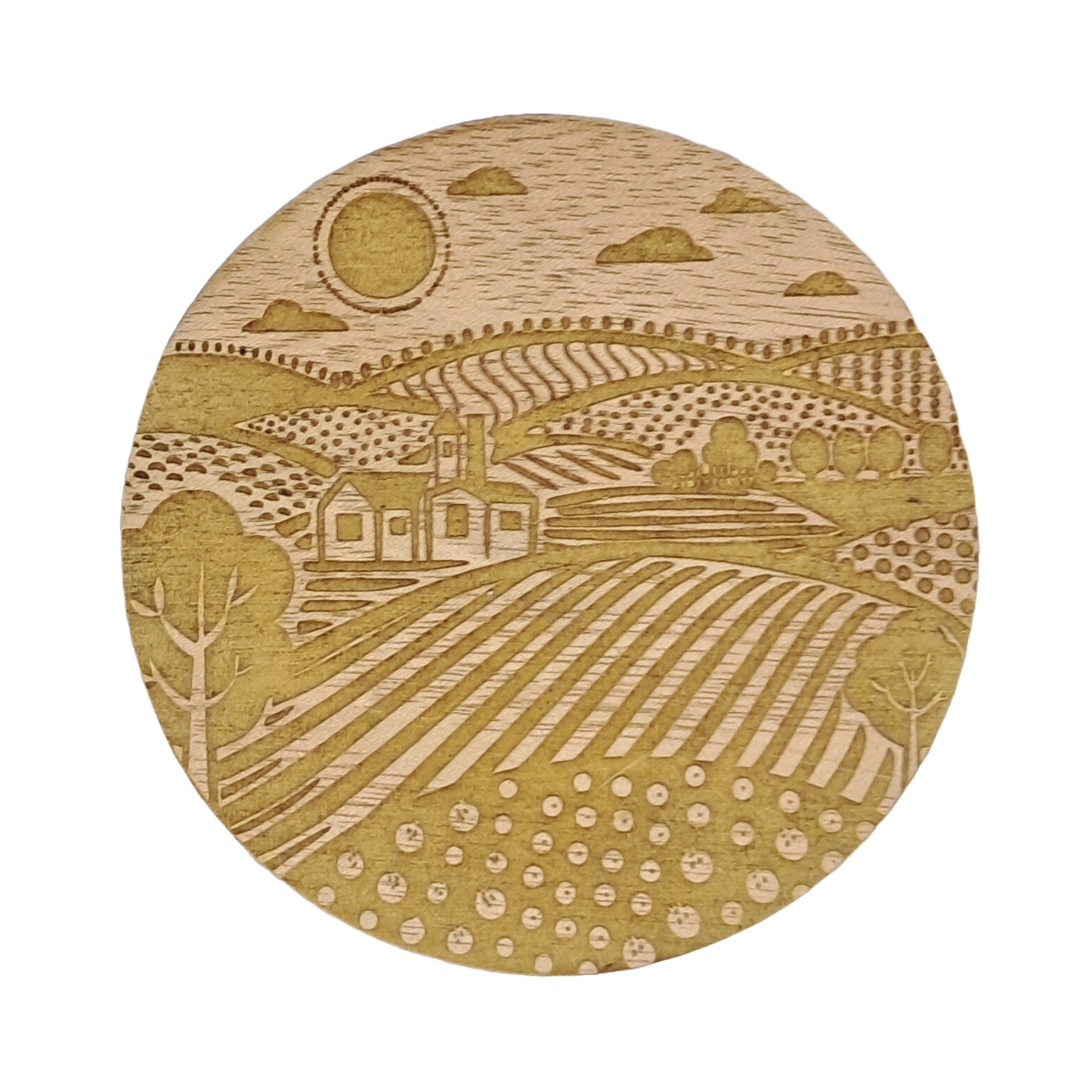 Coaster Set - Engraved landscapes