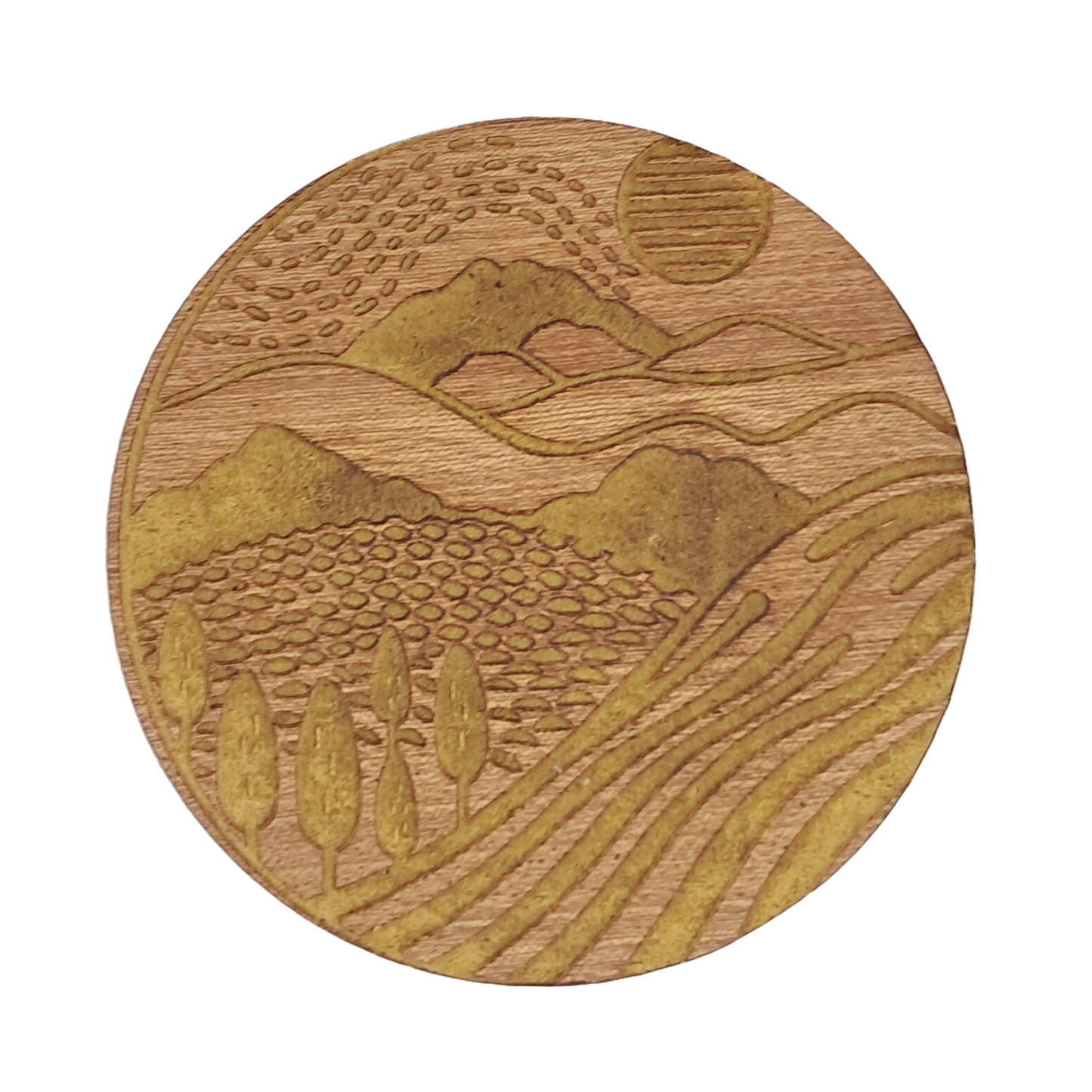 Coaster Set - Engraved landscapes