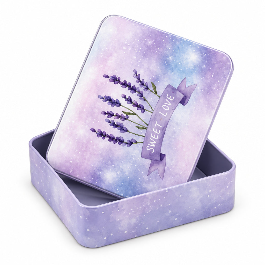 Lavender Tin Gift Box - 12x9x4cm