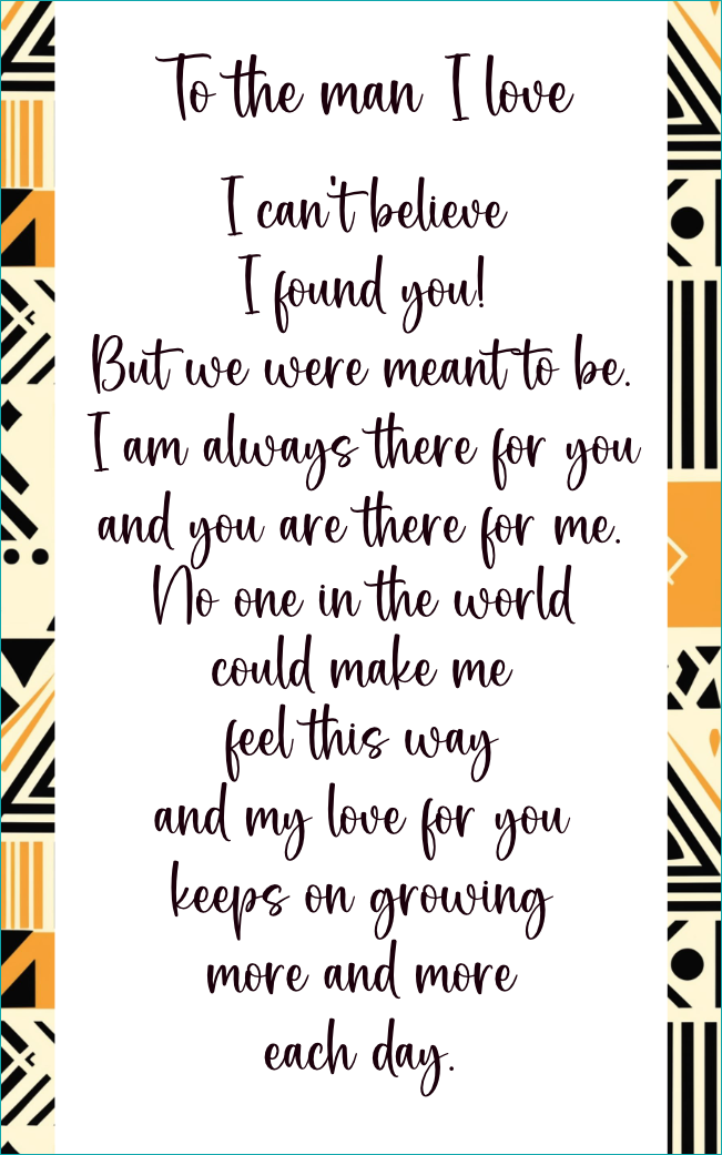 Pocket Reminder - To the man I love