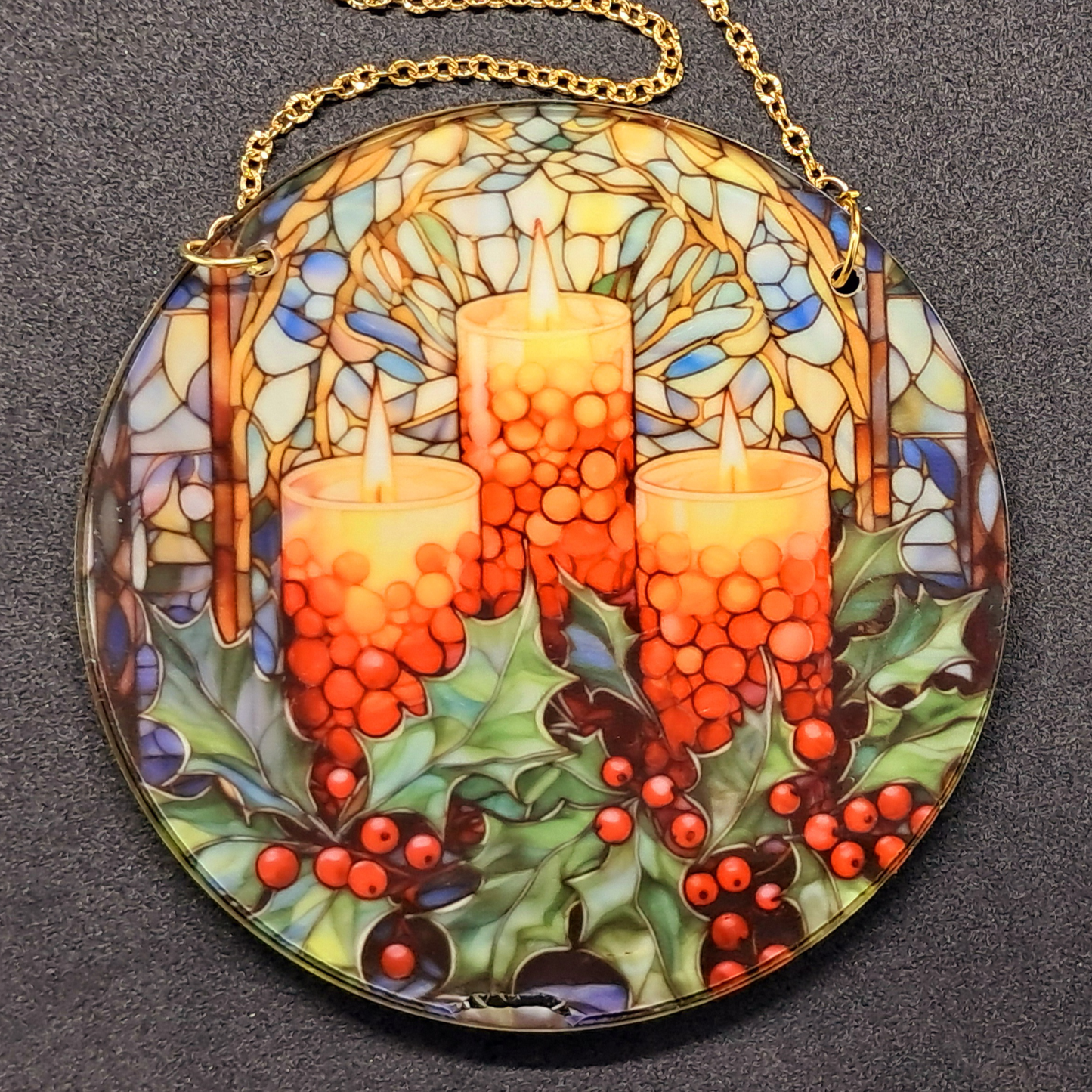 Stained glass hanging - Candles