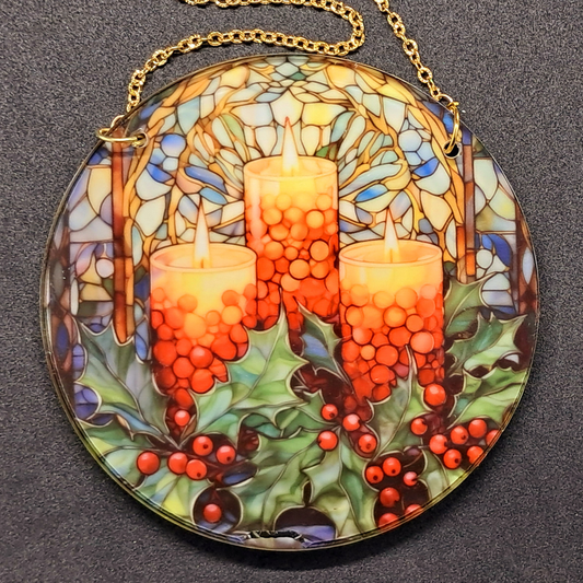 Stained glass hanging - Candles