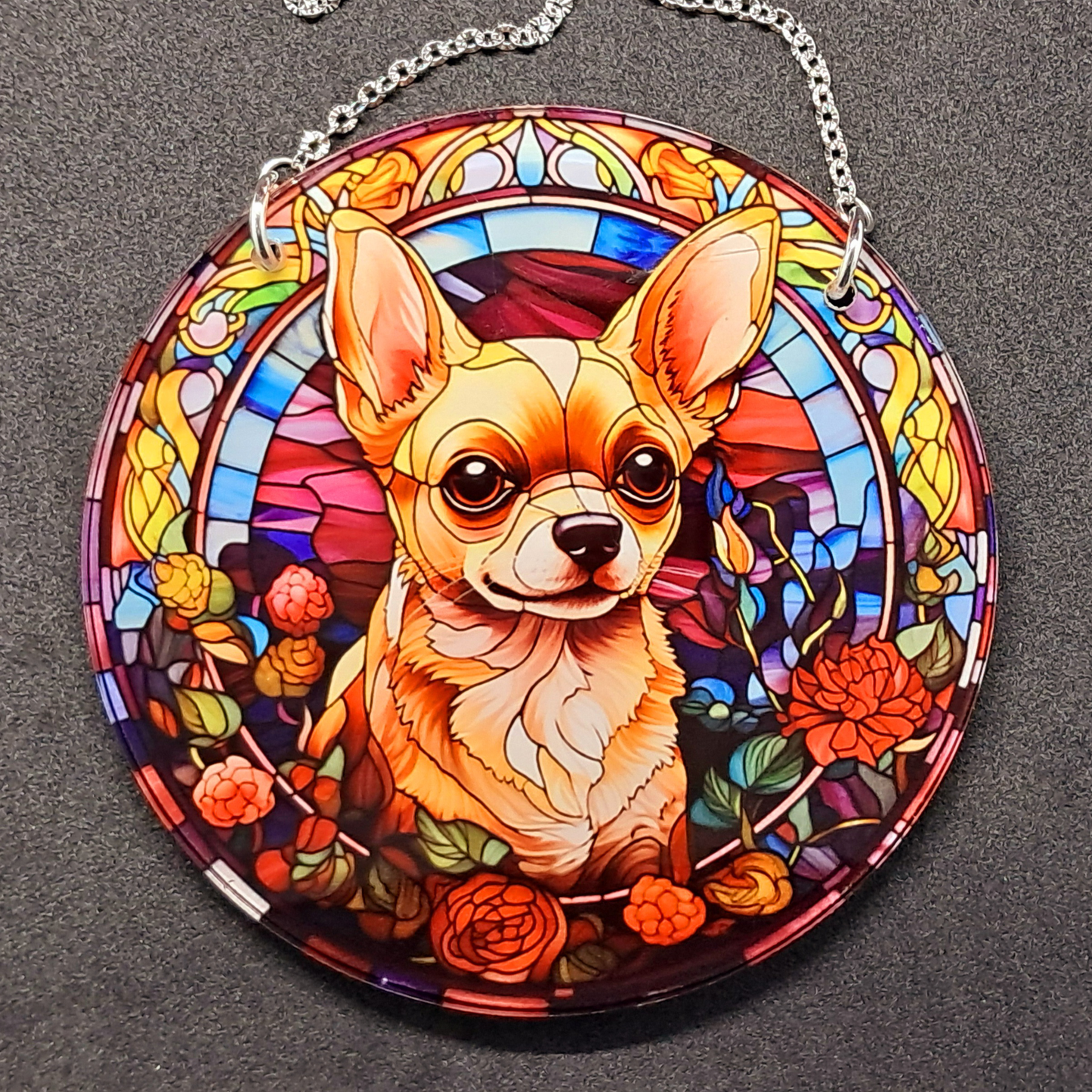 Stained glass hanging - Chihuahua