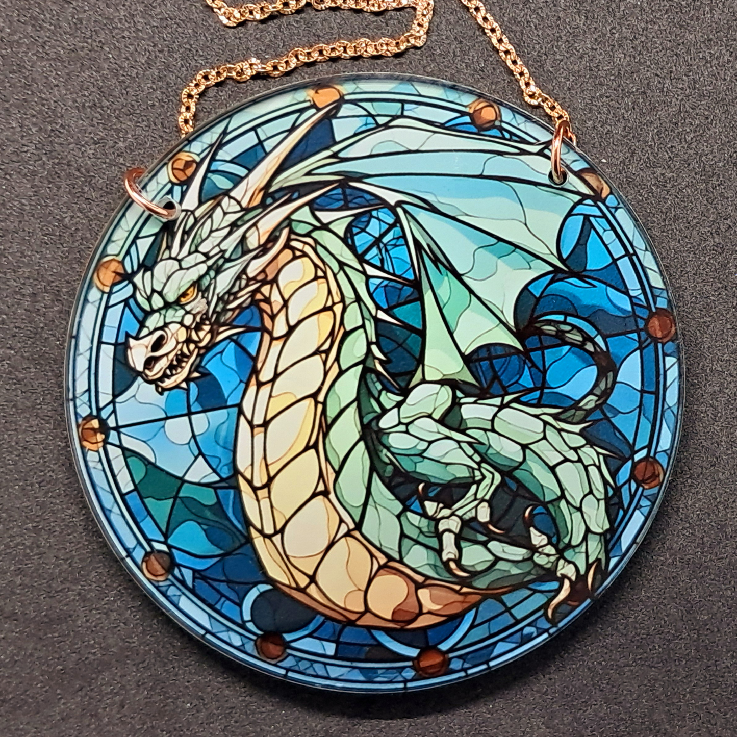 Stained glass hanging - Dragon 1
