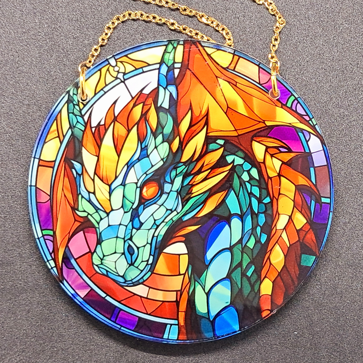 Stained glass hanging - Dragon 2