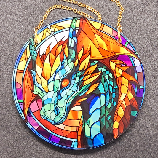 Stained glass hanging - Dragon 2