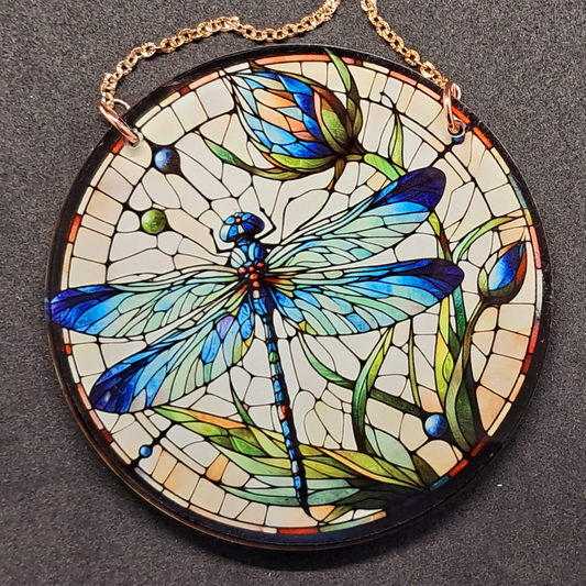 Stained glass hanging - Dragonfly 1
