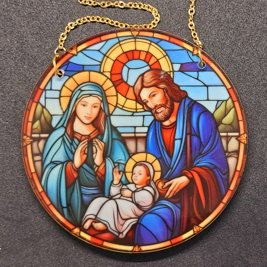 Stained glass hanging - Nativity