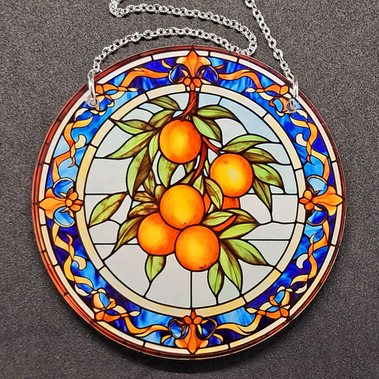 Stained glass hanging - Oranges