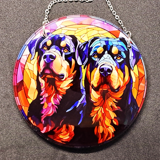 Stained glass hanging - Rottweiler