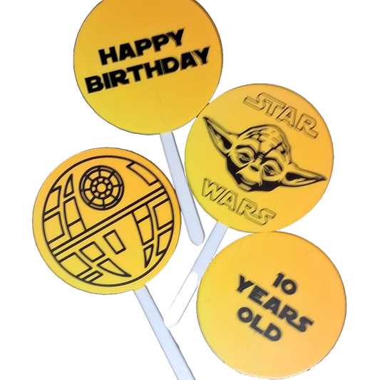 Cupcake Topper - Star Wars - Yellow