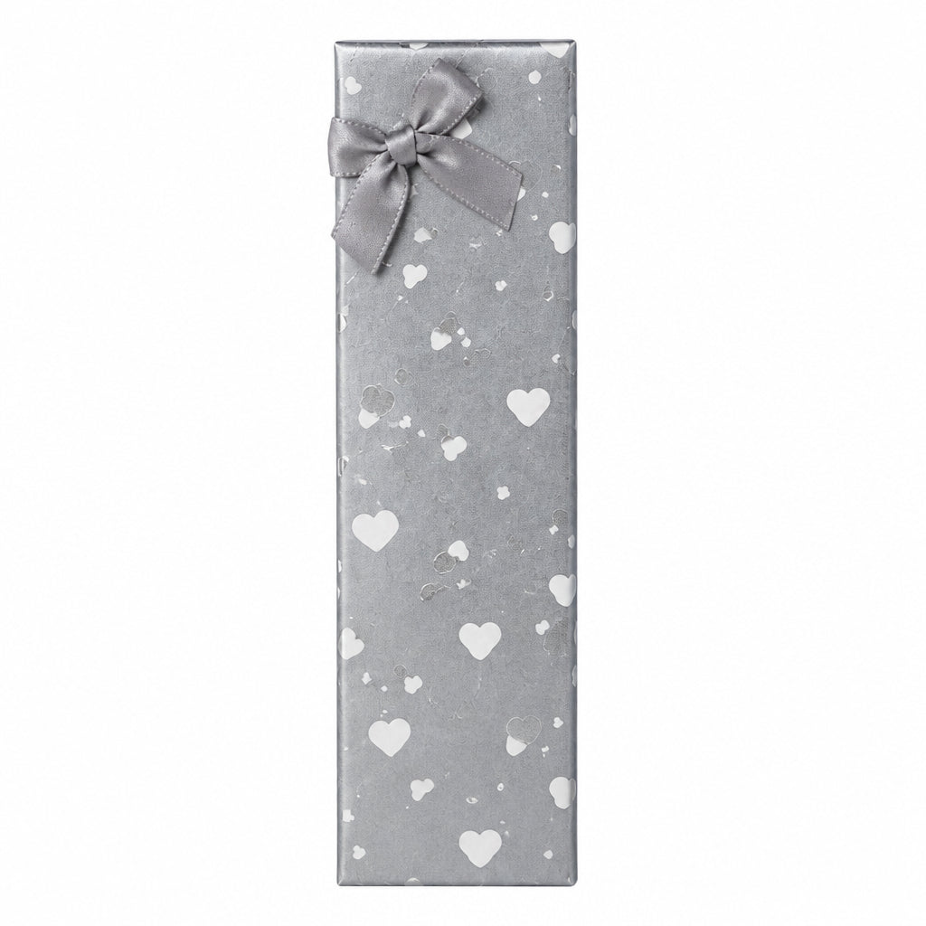 Gift Box - Necklace/Pen - Silver Hearts