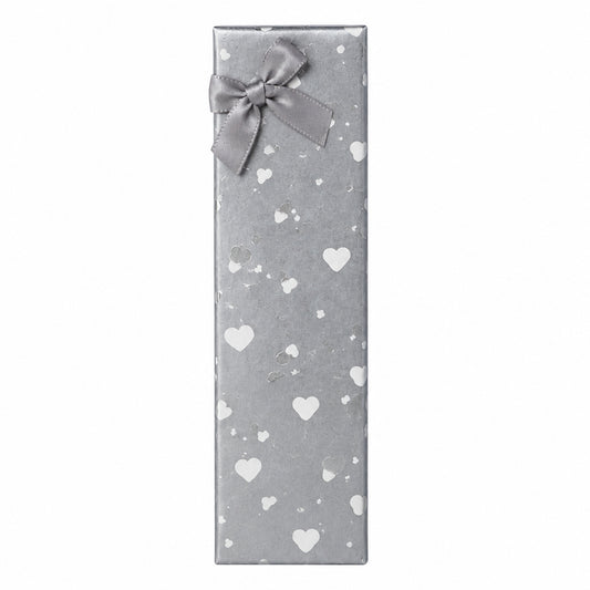 Gift Box - Necklace/Pen - Silver Hearts