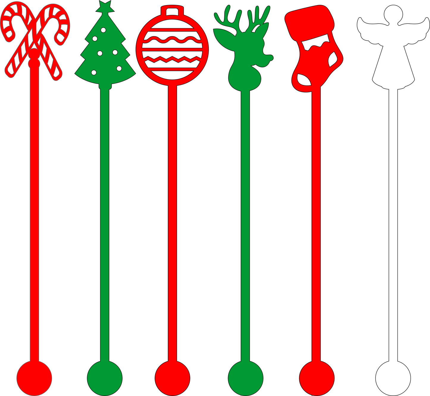 Swizzle Sticks - Christmas
