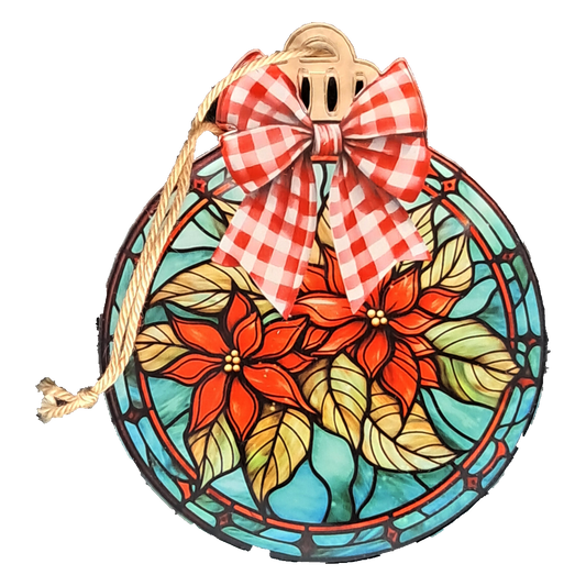 Stained Glass - Poinsettias