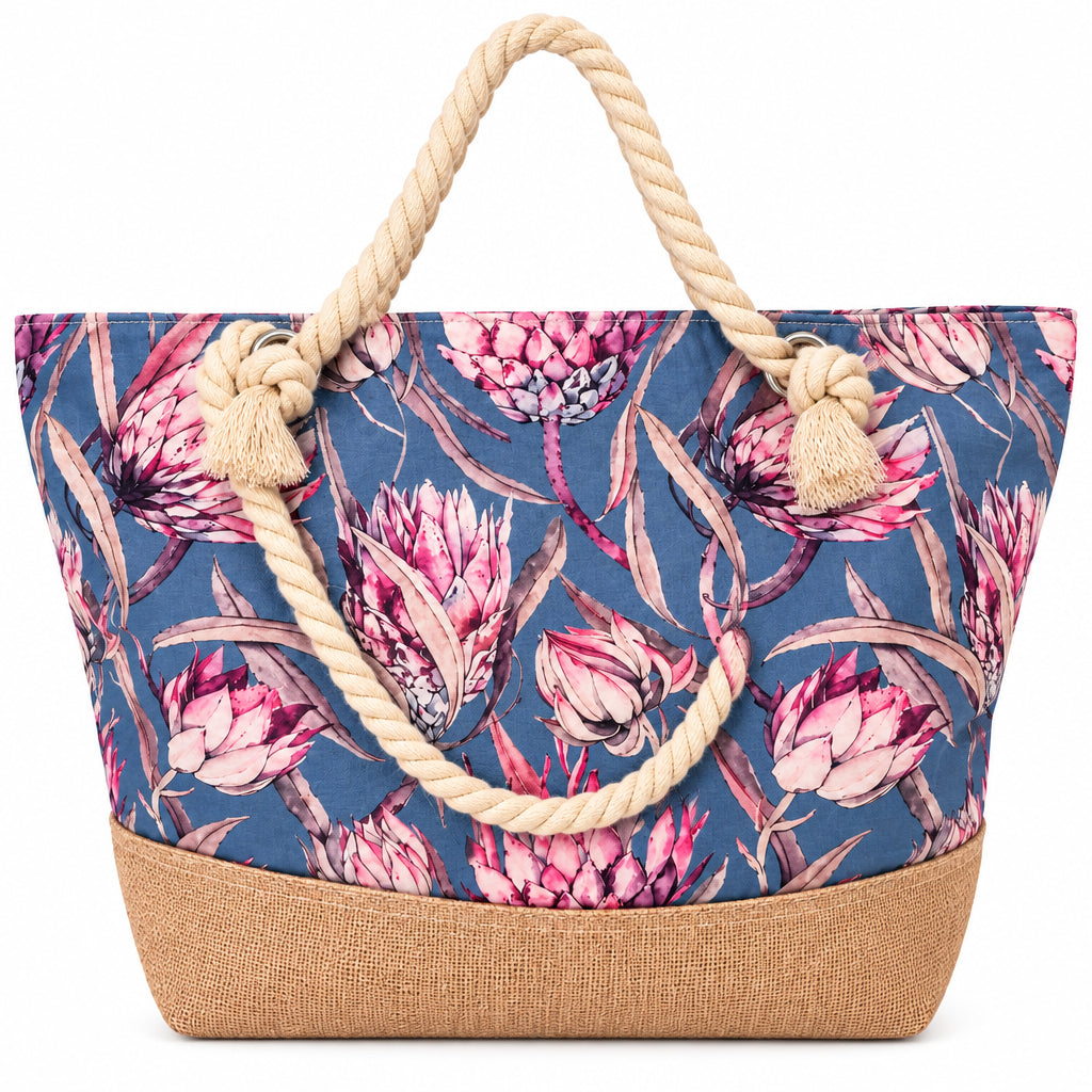 Cotton Road Zipper Tote - Protea 01